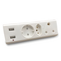 AUSMA R-21 USB 3-Way Multiplug White Power Strip with USB Ports - Efficient Outlet Extender