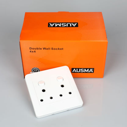 AUSMA D01 Electrical Outlet - Double Lever Wall Switch for Convenient Power Control Double Wall Socket (4X4)