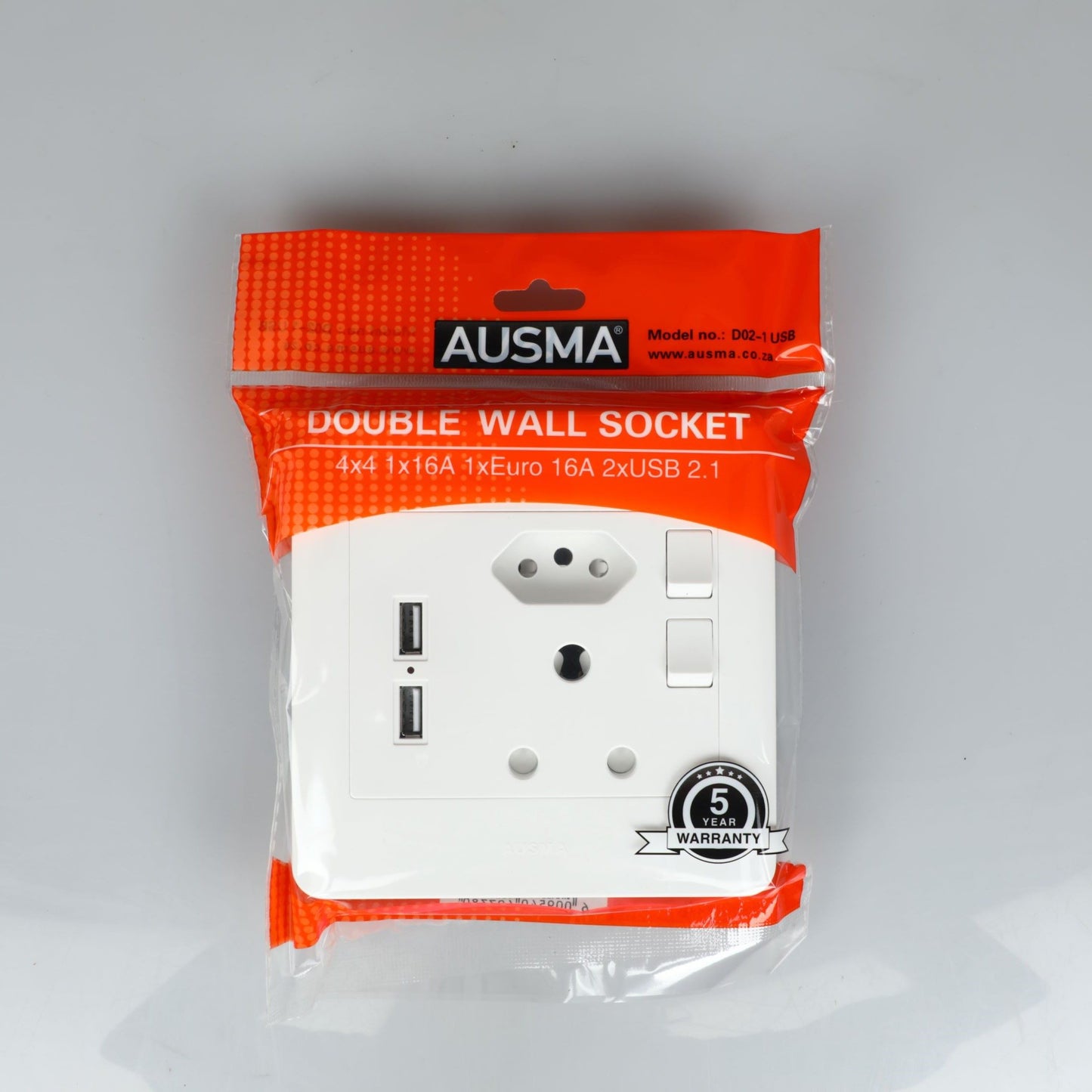 AUSMA D02- 1USB Plug Adapter for Wall Outlet - Convenient USB Outlet with Enhanced Functionality