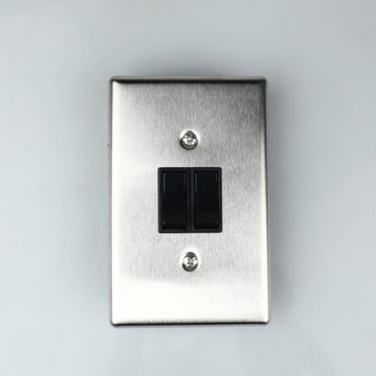 AUSMA A-M02(S)-S 2 Lever Wall Luxury Switch – Silver Grey Elegance, Safe and Long Life for Stylish Simplicity