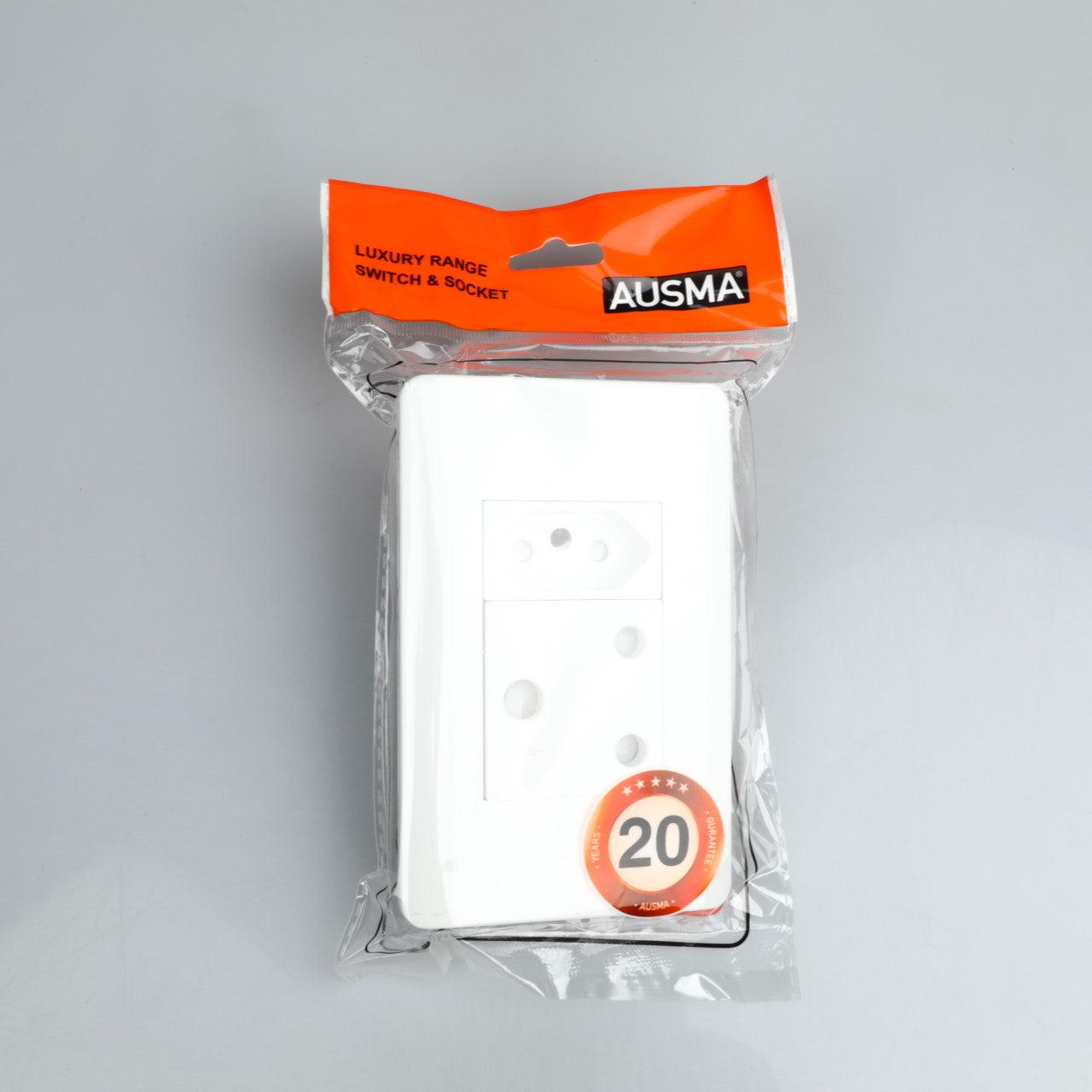 AUSMA S001-01 Stylish Simplicity Wall Socket – White Elegance, Safety, and Versatility with Modules 16A+New 16A Socket