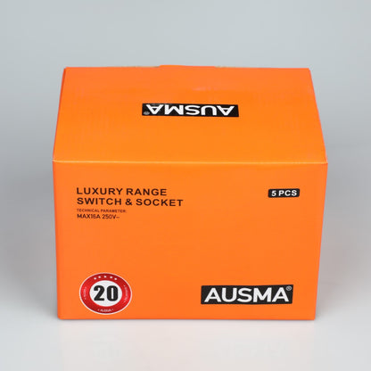 AUSMA D01-B Stylish Simplicity Double Wall Luxury Switched Socket 2x16A – Elevate Your Space with Safety and Style