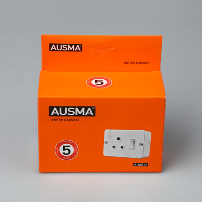 AUSMA A-MS01 Double Wall Luxury Switched Socket – Safe, Stylish, and Long-Lasting Elegance in White switched socket offers both 16A power options