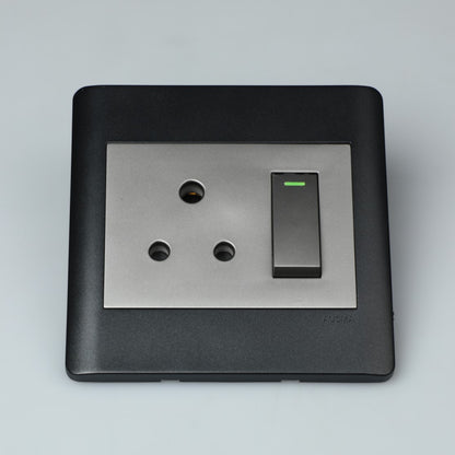 AUSMA S001-B-SG Silver Gray Wall Luxury Switch Socket – Enhance your space with safe and stylish functionality