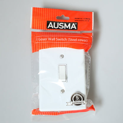 AUSMA A-M01(S) Stylish Simplicity Light Switch Plate – Safe, Long Life, and Gloss Finish 1 Lever Wall Switch for Elegant Spaces