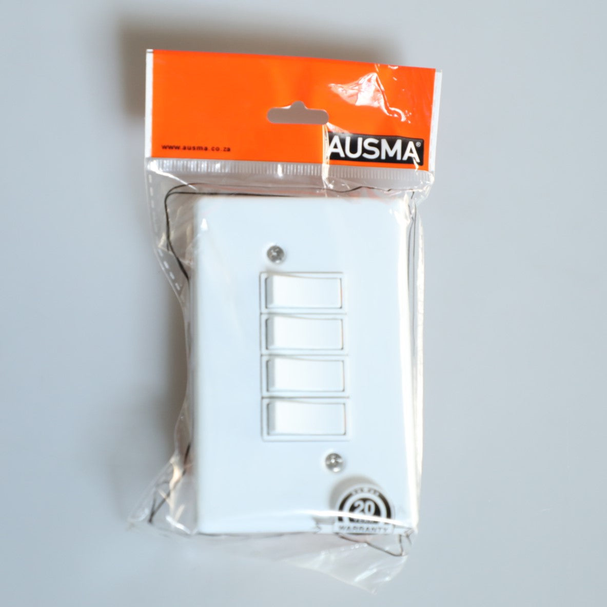 AUSMA A-M04(S) Stylish Simplicity Light Switch Plate – Safe, Long Life, and Gloss Finish 4 Lever Wall Switch for Elegant Spaces