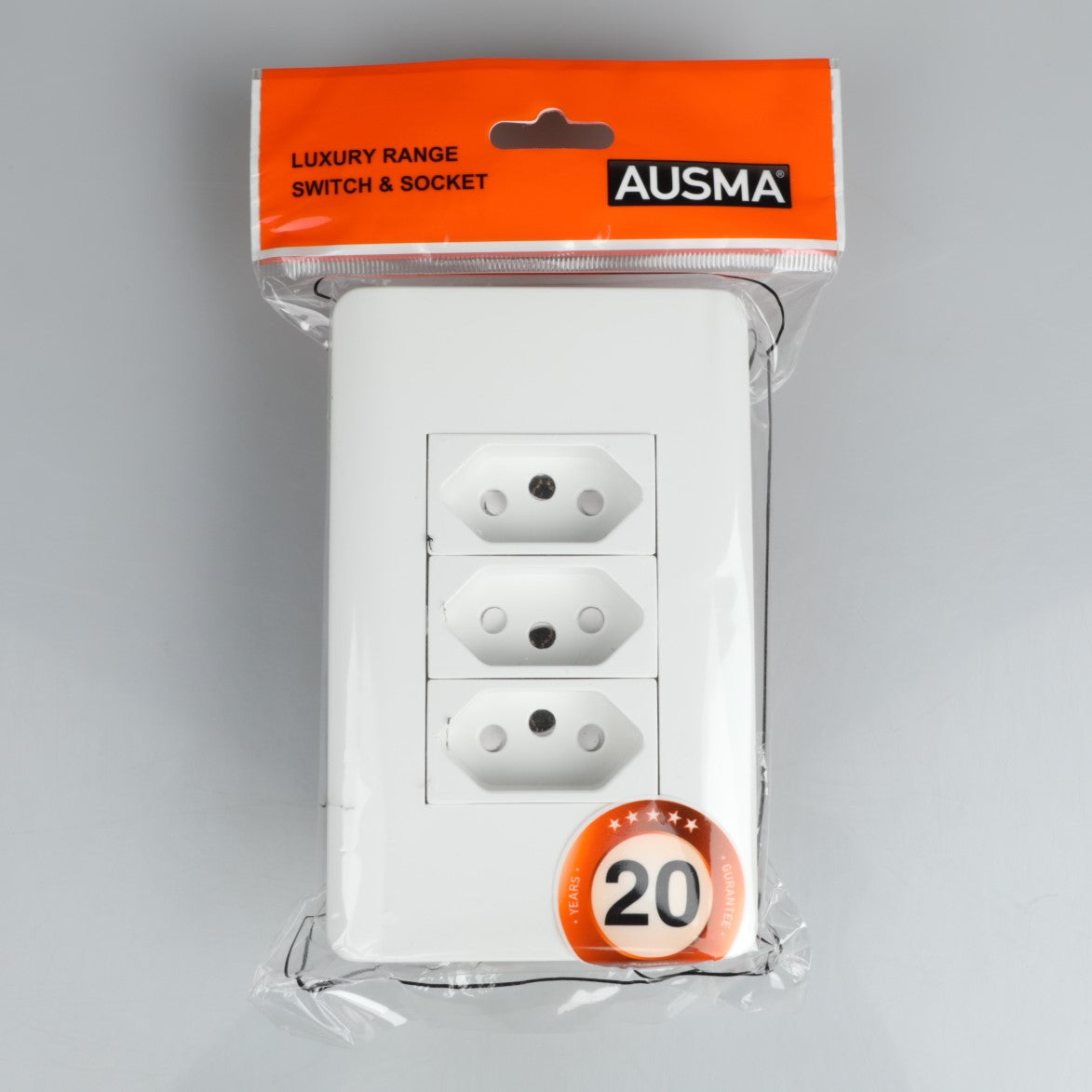 AUSMA S001-02 Stylish Simplicity Wall Socket – White Elegance, Safety, and Versatility with Modules 3XNew 16A Socket