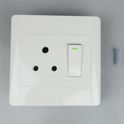 AUSMA S001-B Stylish Simplicity Single Luxury Switch Socket 1x16A – Elevate Your Space with White Elegance and Safety