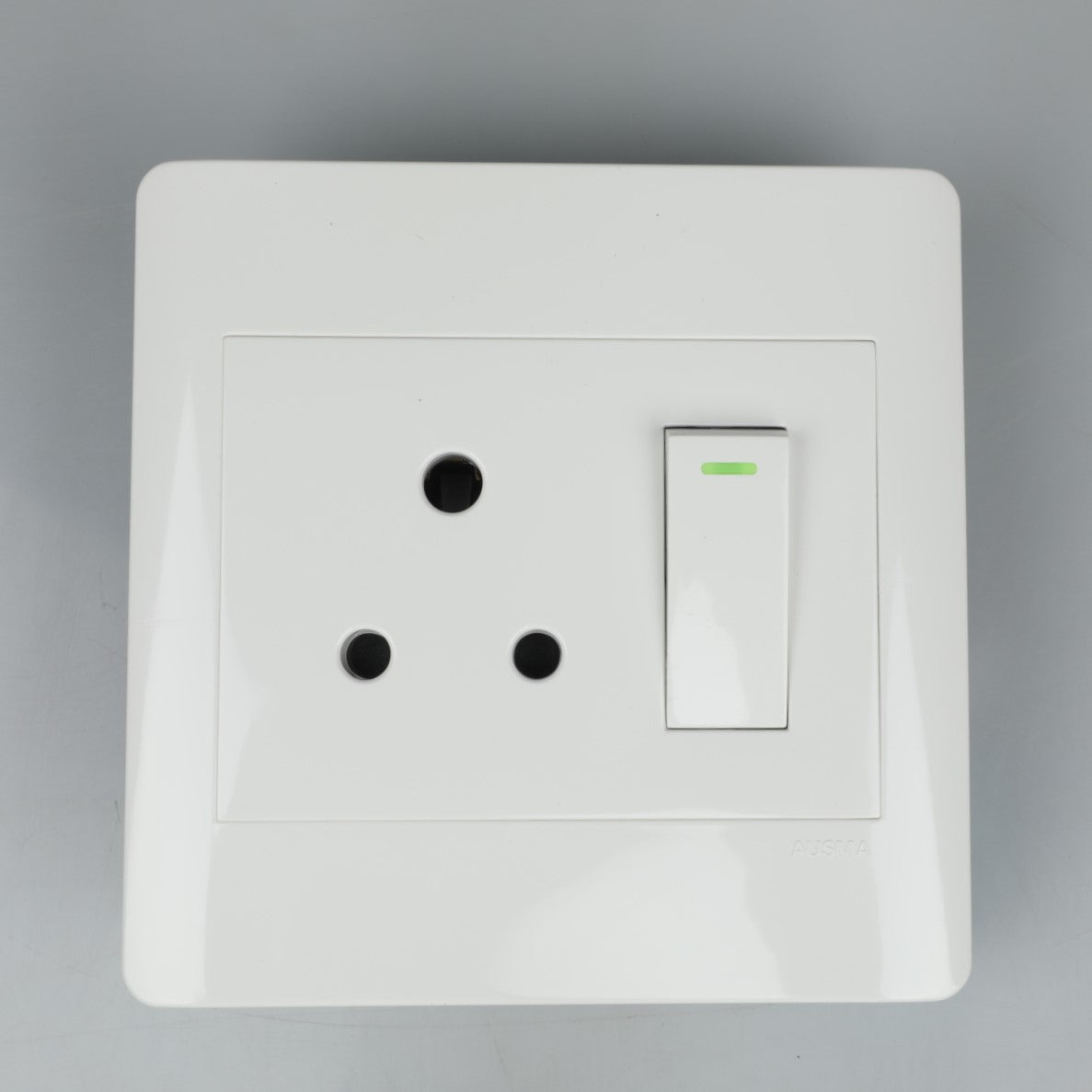 AUSMA S001-B Stylish Simplicity Single Luxury Switch Socket 1x16A – Elevate Your Space with White Elegance and Safety