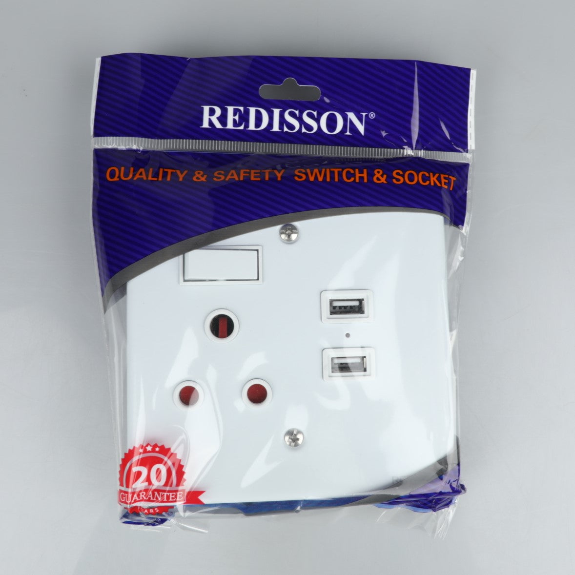 REDISSON  USB Outlet Switch – Convenient Wall Switch with USB Outlets ReceptaclesBA-MS02 (S) USB