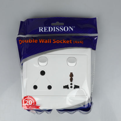 REDISSON AOKD-03 White Wall Switched Socket – Elevate Your Home's Control with Double Power