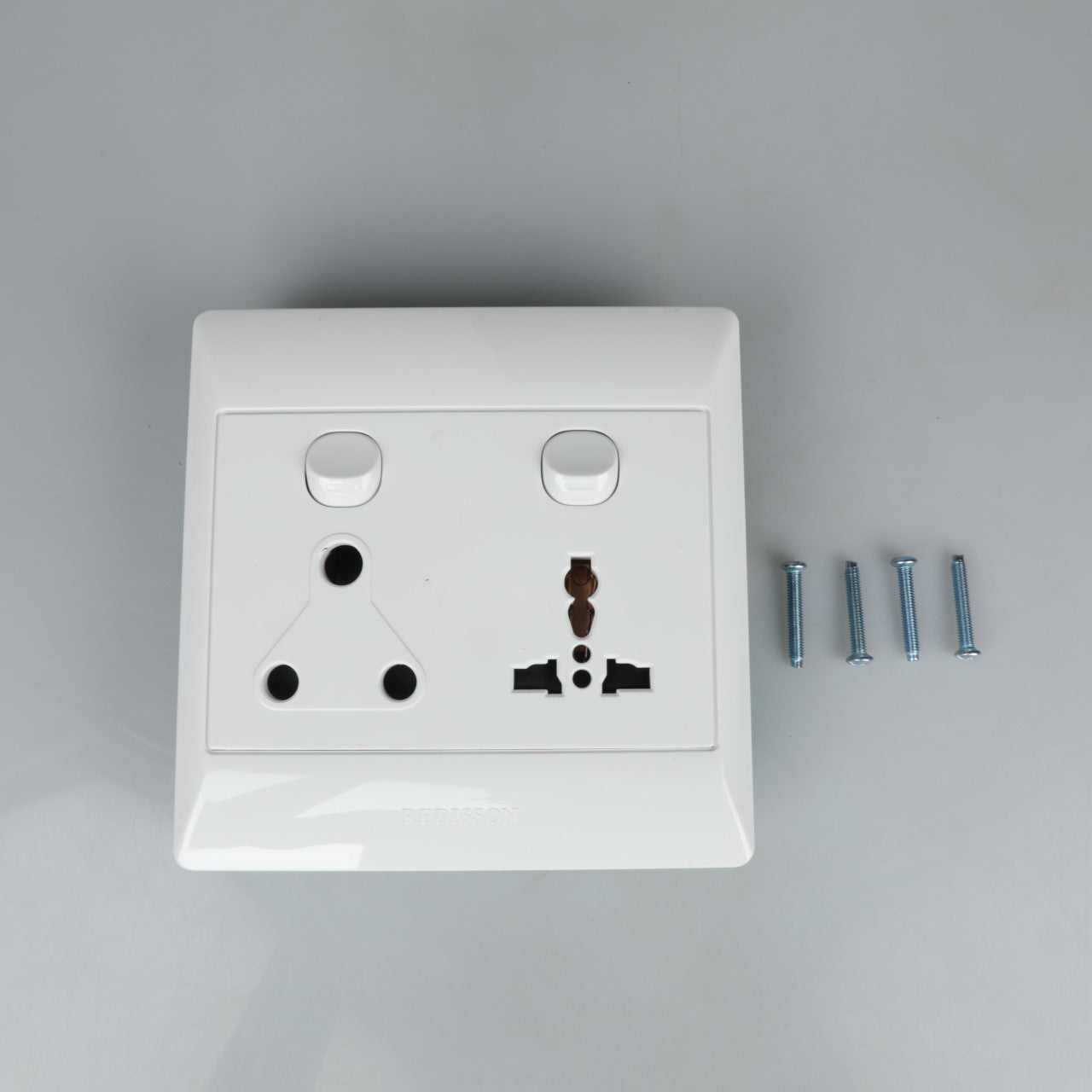 REDISSON AOKD-03 White Wall Switched Socket – Elevate Your Home's Control with Double Power