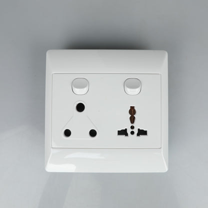 REDISSON AOKD-03 White Wall Switched Socket – Elevate Your Home's Control with Double Power