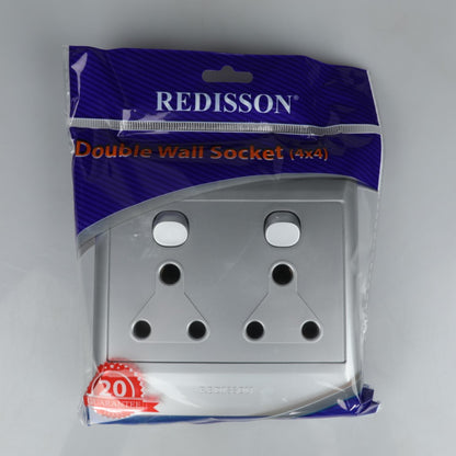 REDISSON D01(SIL) Electrical Outlet - Double Lever Wall Switch for Convenient Power Control Double Wall Socket (4X4)