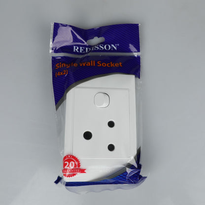 REDISSON  White Wall Switched Socket – Effortless Control and Enduring Quality M-08