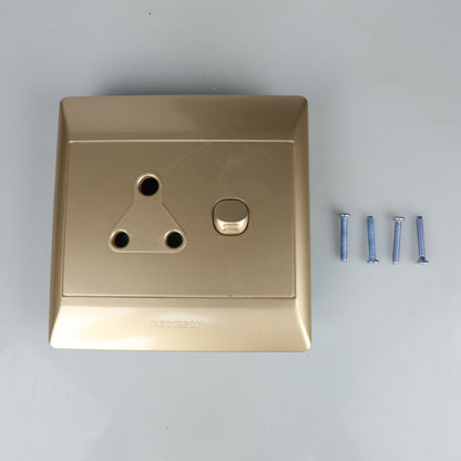 REDISSON Gold Wall Switch Socket – Easy Control and Long-lasting Quality S001 (G)