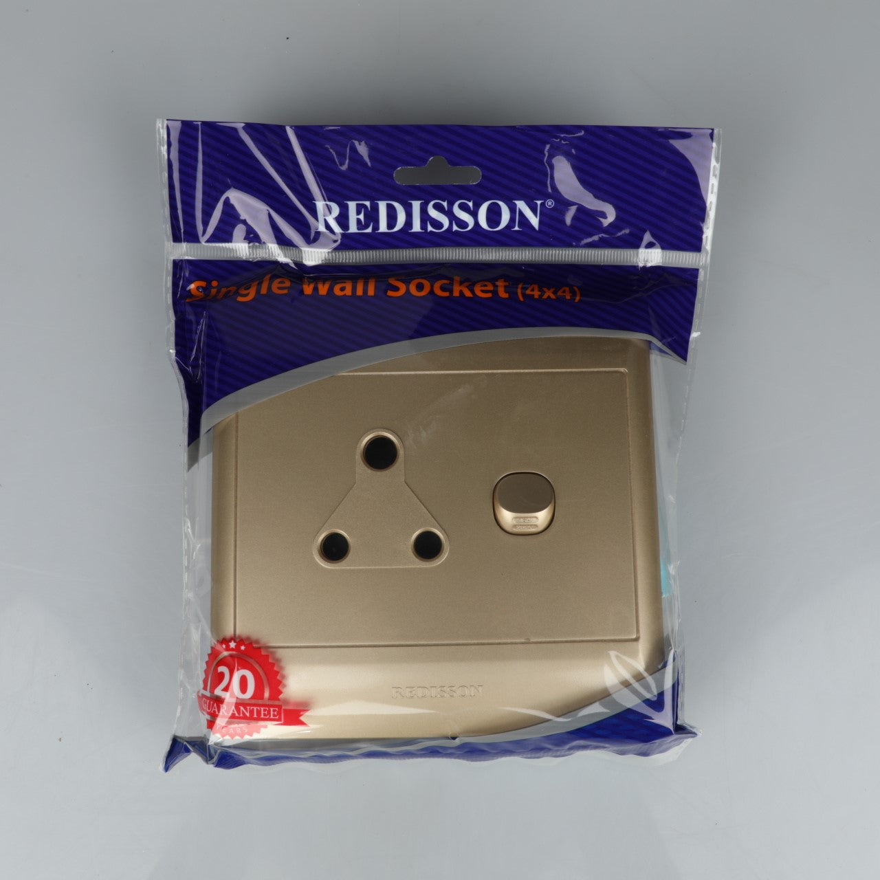 REDISSON Gold Wall Switch Socket – Easy Control and Long-lasting Quality S001 (G)