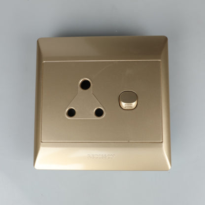 REDISSON Gold Wall Switch Socket – Easy Control and Long-lasting Quality S001 (G)