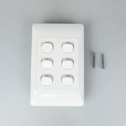 REDISSON A106 Stylish Simplicity 6 Lever Wall Luxury Switch – Elevate Your Space with Safety and Style