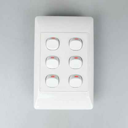 REDISSON A106 Stylish Simplicity 6 Lever Wall Luxury Switch – Elevate Your Space with Safety and Style