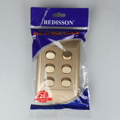 REDISSON A106(G) 6-way Paddle Light Switch – Gold, secure and long-lasting four-channel control