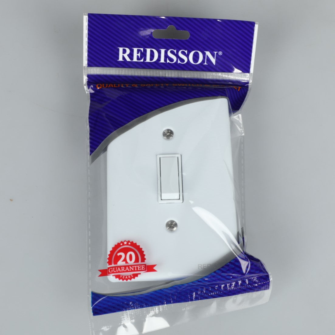 REDISSON  Stylish Simplicity Light Switch Plate – Safe, Long Life, and Gloss Finish 1 Lever Wall Switch for Elegant Spaces A-M01(S)