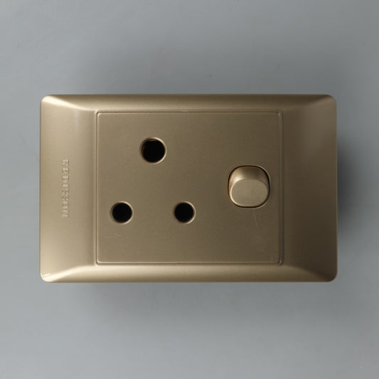 REDISSON  Gold Wall Switch 16A Outlet – Easy Control and Long-lasting Quality M-08(G)