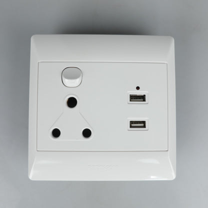 REDISSON USB WHITE Outlet Switch – Convenient Wall Switch with USB Outlets Receptacles S001 USB