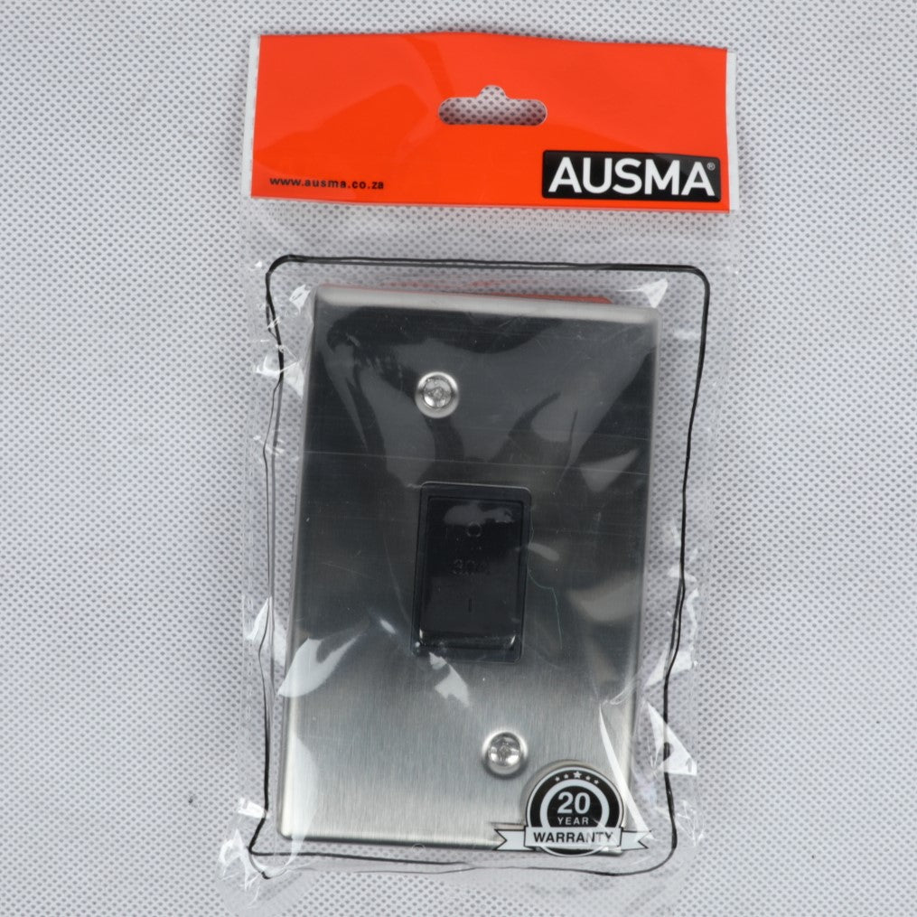 AUSMA A-MH7(S)-S Outlet Covers – Child-Safe Two Gang Blank Device Outlet Cover, Silver, Gloss Finish, 4x2 30A