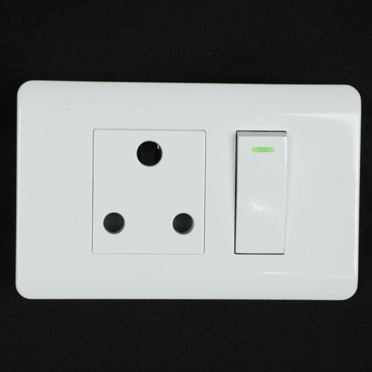 AUSMA M-08-B White wall switch socket – easy control and long-lasting quality 16A,1 switch