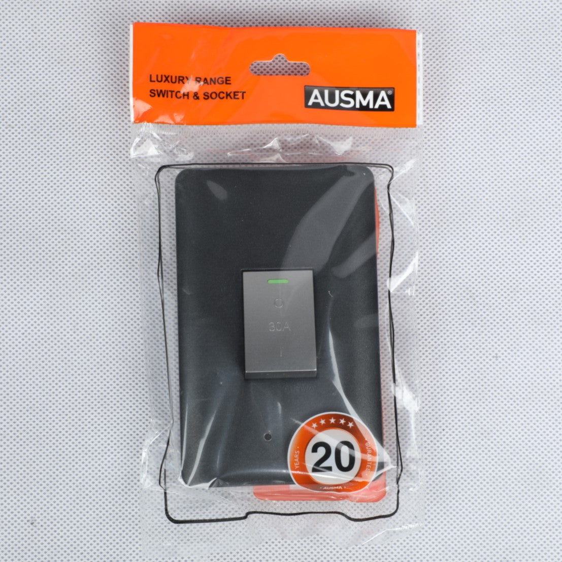 AUSMA M-H7-B-SG 30A Outlet Covers – Child-Safe Two Gang Blank Device Outlet Cover, Silver Gray, Gloss Finish, 4x2