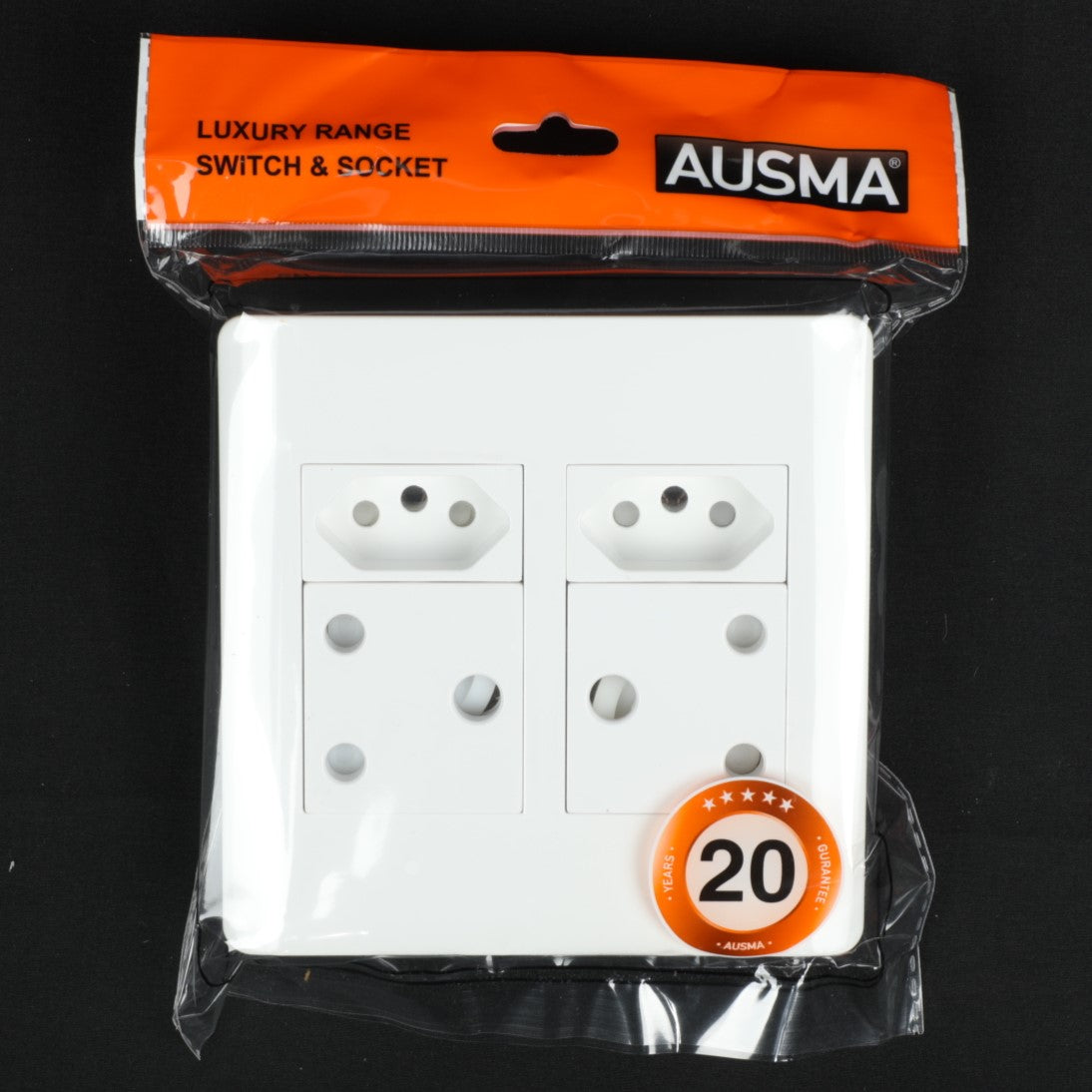 AUSMA S001-04 Stylish Simplicity Wall Socket – White Elegance, Safety, and Versatility with Modules 2x16A+2XNew 16A Socket