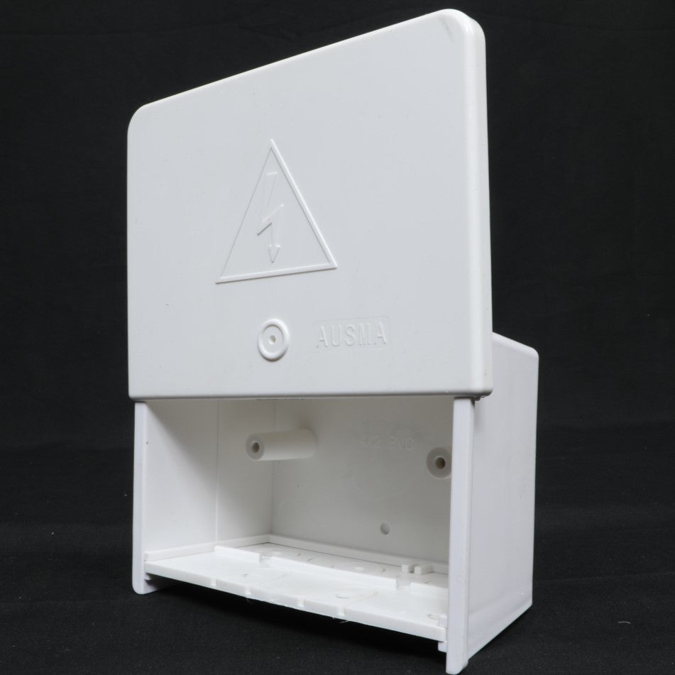 AUSMA  Weatherproof Enclosure 4x2 in White - Ensuring Long-Term Safety for Your Electrical Components F-4X2