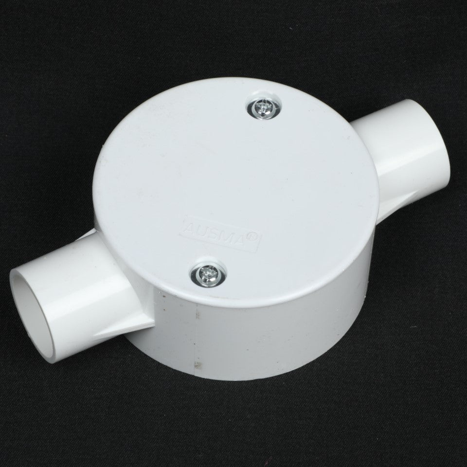 PVC Conduit Box Junction Box 2 Way Waterproof for Electronic Projects PVC Plastic Junction Conduit Box G-02