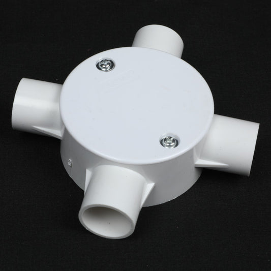 PVC Conduit Box Junction Box 4 Way Waterproof for Electronic Projects PVC Plastic Junction Conduit Box G-04