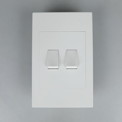 REDISSON A102-C Paddle Light Dual Switch – White, safe and long-lasting two channel control