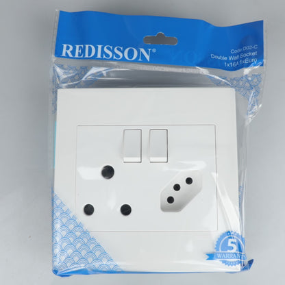 REDISSON D02-C Electrical Outlet - Double Lever Wall Switch for Convenient Power Control Double Wall Socket (4X4)