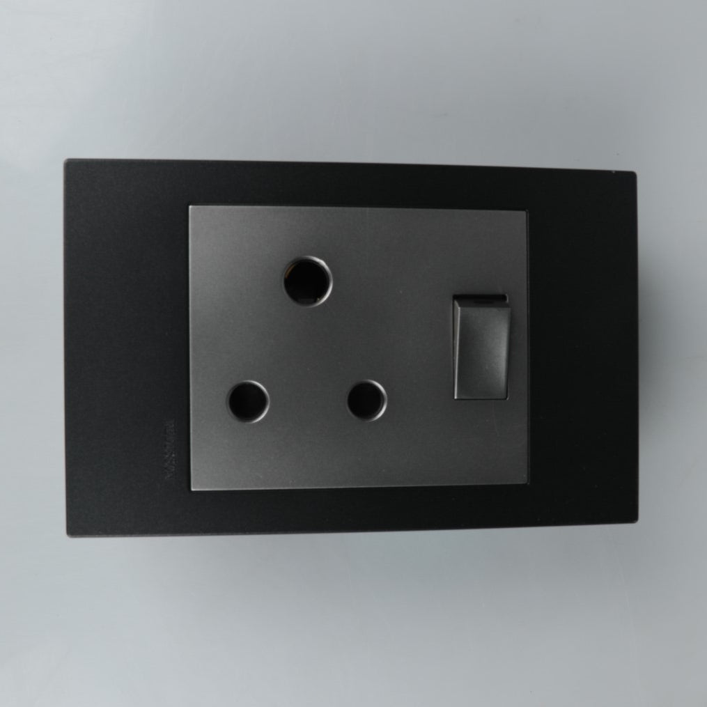 REDISSON silver gray wall switch socket – easy control and long-lasting quality 16A,1 switch  M-08-C-SG