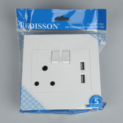 REDISSON S001 USB-C Outlet Switch –1x16A Convenient Wall Switch with 2 USB Outlets Receptacles