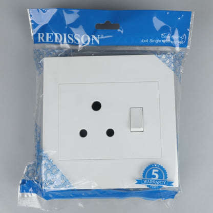 REDISSON S001-C 1x16A White Wall Switched Socket – Effortless Control and Enduring Quality 4x4