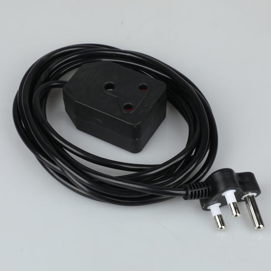 REDISSON 5M AOK-12C black 3 Outlet Extension Wire - 5M Black Cord for Safe and Long-Term Use