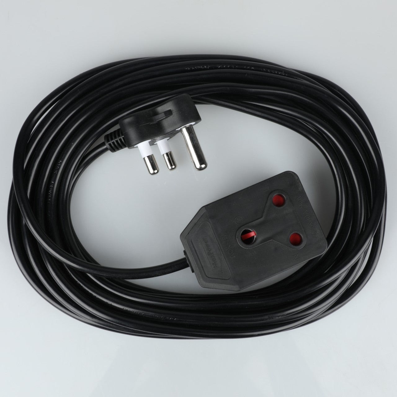 REDISSON 10M AOK-12C black 3 Outlet Extension Wire - 10M Black Cord for Safe and Long-Term Use