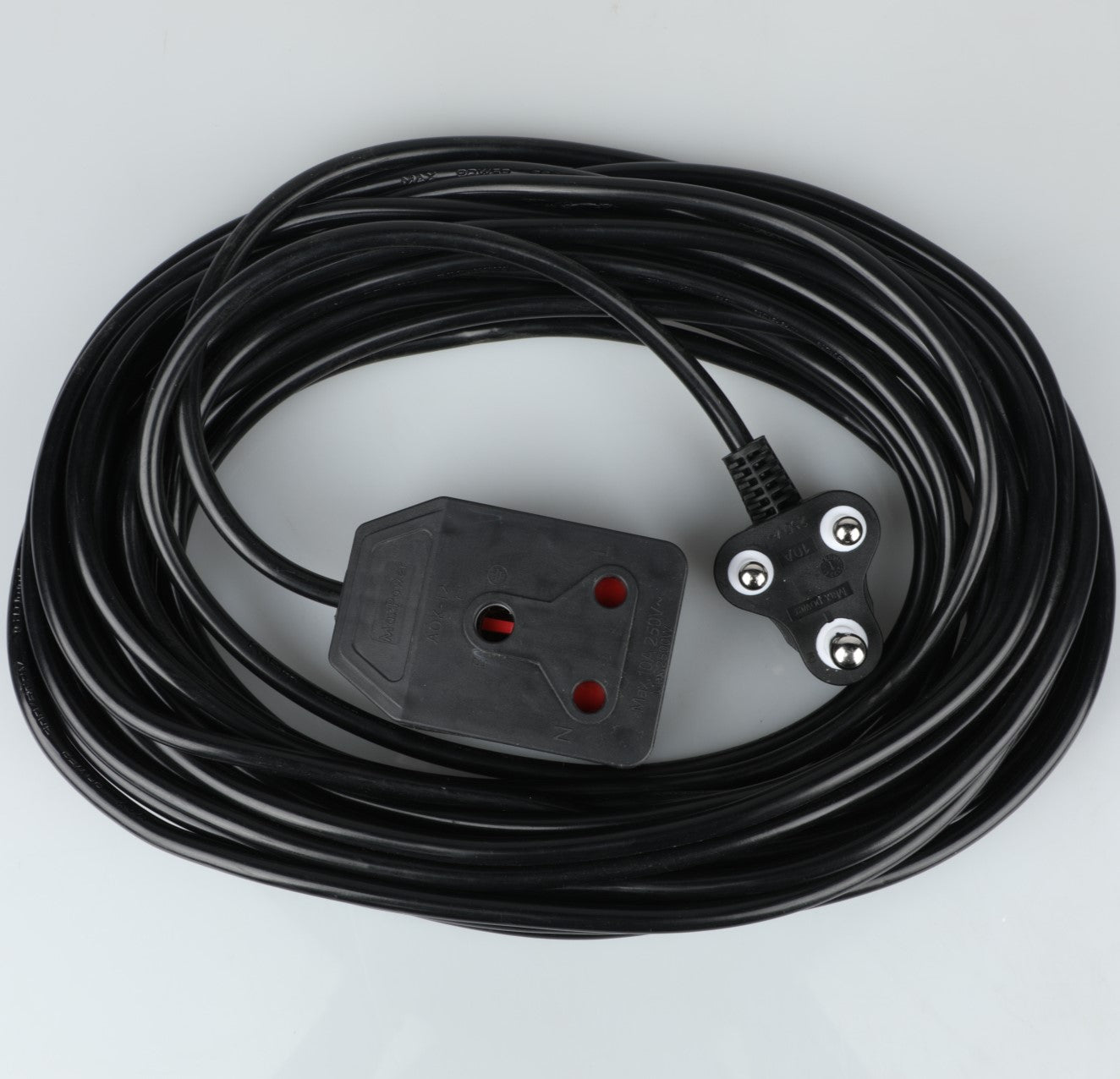 REDISSON 15M AOK-12C black 3 Outlet Extension Wire - 15M Black Cord for Safe and Long-Term Use