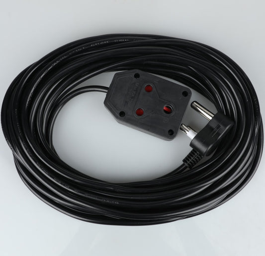 REDISSON 15M AOK-12C black 3 Outlet Extension Wire - 15M Black Cord for Safe and Long-Term Use