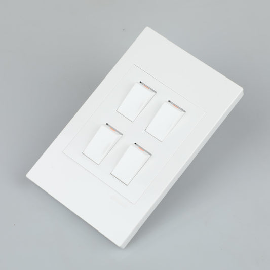 REDISSON A104-C Paddle Light Switch – White, Safe and Long-lasting Four Channel Control