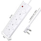 AUSMA P-09 Long Power Strip – Smart 9-Way Multi-Plug for Home, Travel, and Office