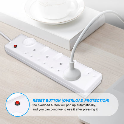 AUSMA P-09 Long Power Strip – Smart 9-Way Multi-Plug for Home, Travel, and Office