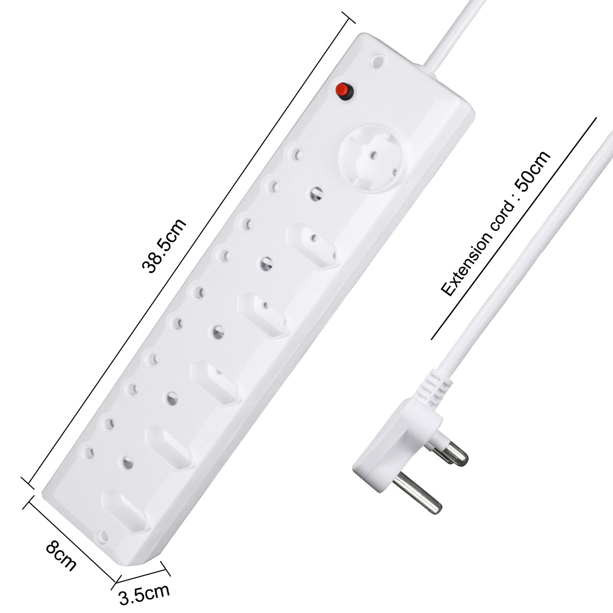 AUSMA P-11 Long Power Strip – Smart 11-Way Multi-Plug for Home, Travel, and Office