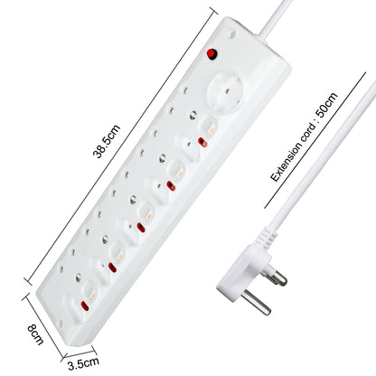 AUSMA P-11B Long Power Strip – Smart 11-Way Multi-Function Plug with 5 Switches