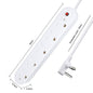 AUSMA R-35 Long Power Strip - Smart Power Strip with 5-Way 16A Multi-Plug, Desktop Charging Station, Compact for Home, Travel, Office (White 1 Pack)